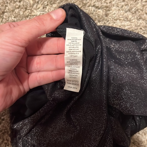 Alo Yoga High Waist Glitter Biker Short Black/Silver Size XS - Picture 12 of 12